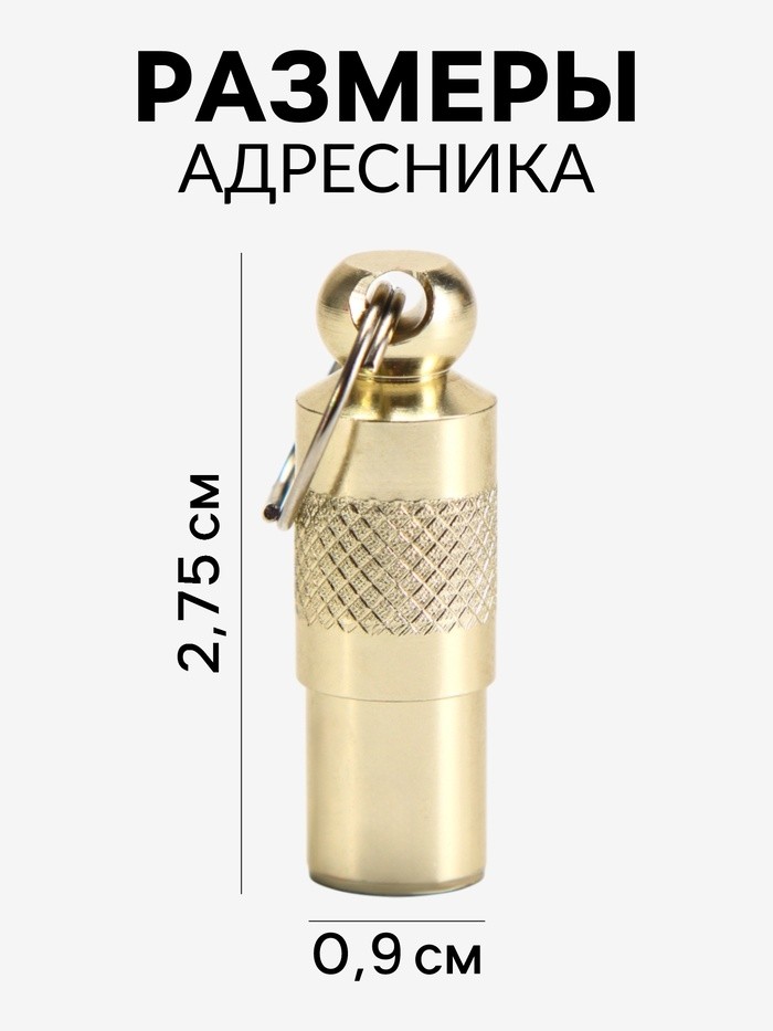 Адресник-капсула под записку, 0,9 х 2,75 см, фасовка 6 шт, микс (Цена за 6 шт.)