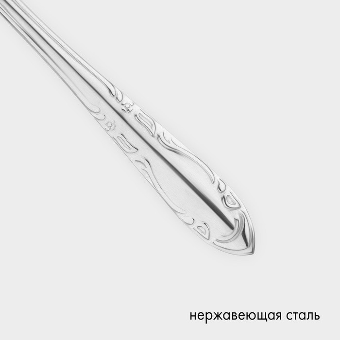 Набор столовых ложек из нержавеющей стали «Общепит», толщина 0,7 мм, длина 19 см, 6 шт, серебряный