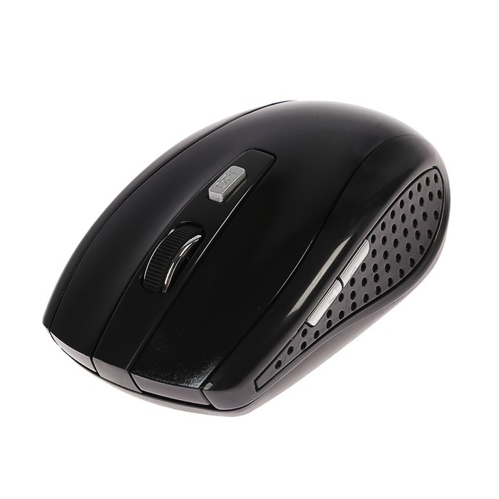 Мышь Luazon MB-1.1, беспроводная, оптическая, 3200 dpi, от 2 батареек, USB, чёрная