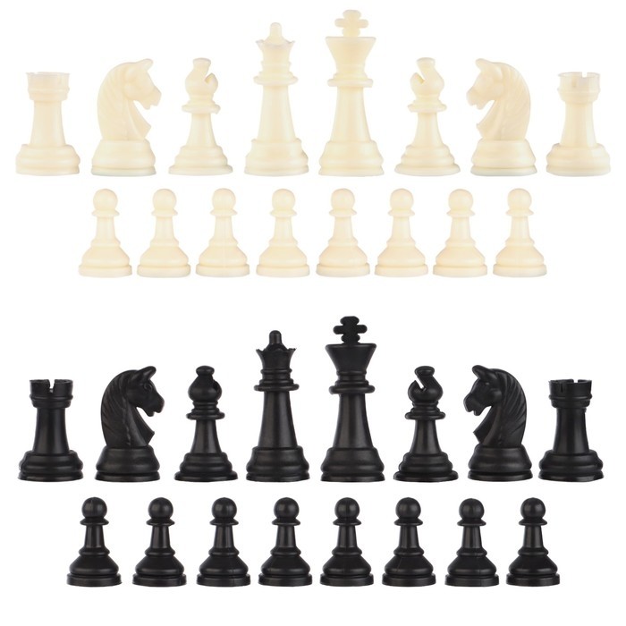 Шахматные фигуры, пластик, король 6,2 см, пешка 3,5 см