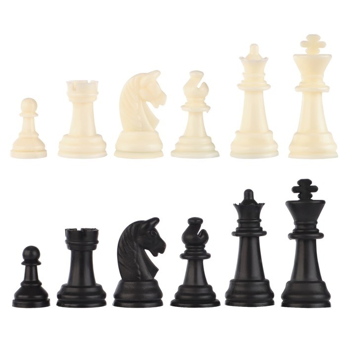Шахматные фигуры, пластик, король 6,2 см, пешка 3,5 см