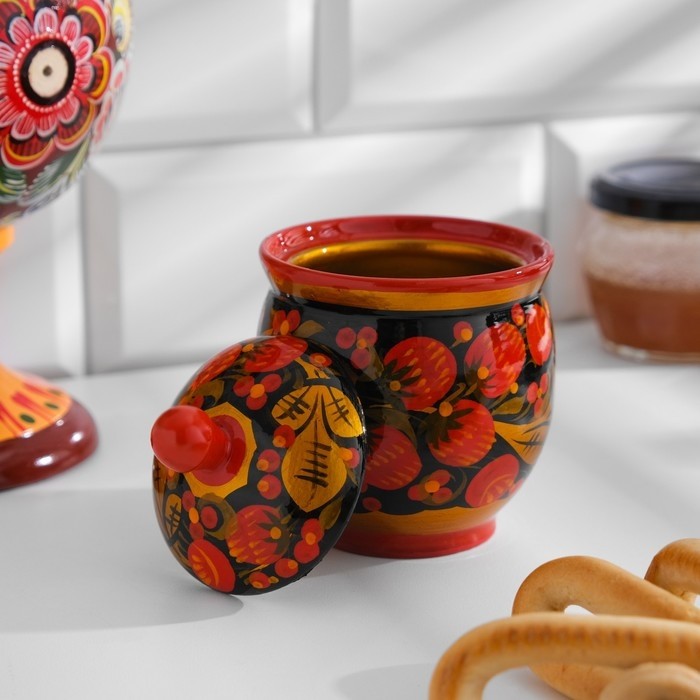 Чайница, 11х9 см, хохлома