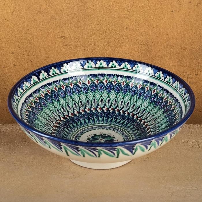 Супница Риштанская Керамика, 1,9 л, d=25 см, керамика, синяя