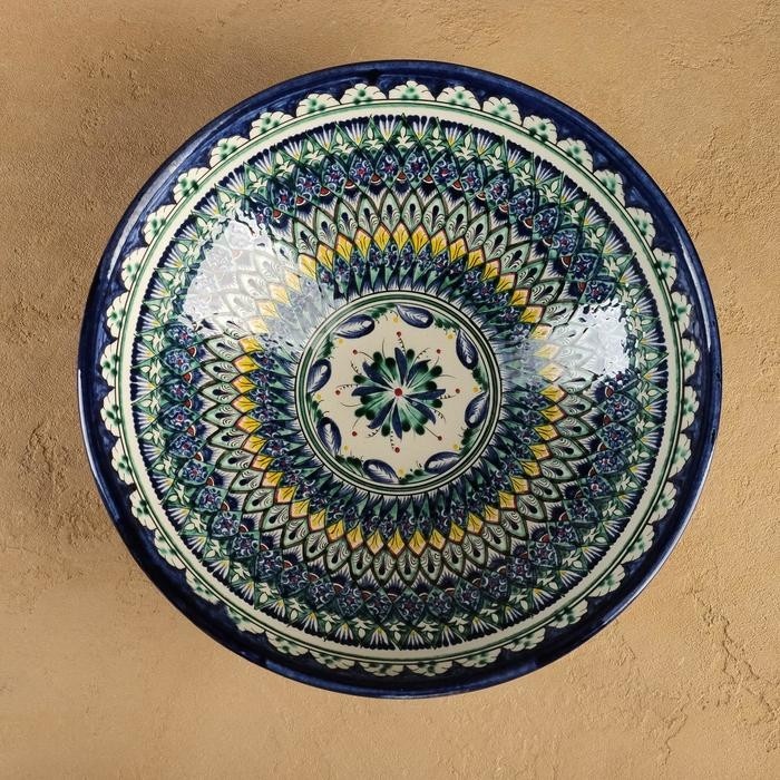 Супница Риштанская Керамика, 1,9 л, d=25 см, керамика, синяя