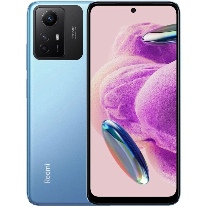 Смартфон Xiaomi Redmi Note 12S RU, 6.43", Amoled, 6 Гб,128 Гб, 108 Мп, 5000мАч, NFC, синий