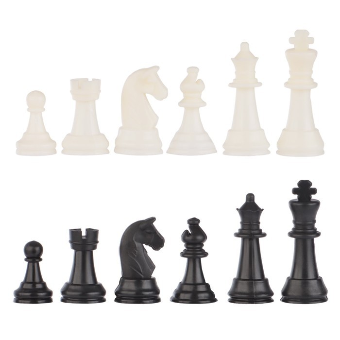 Шахматные фигуры, пластик, король h=4.2 см, пешка h=2 см