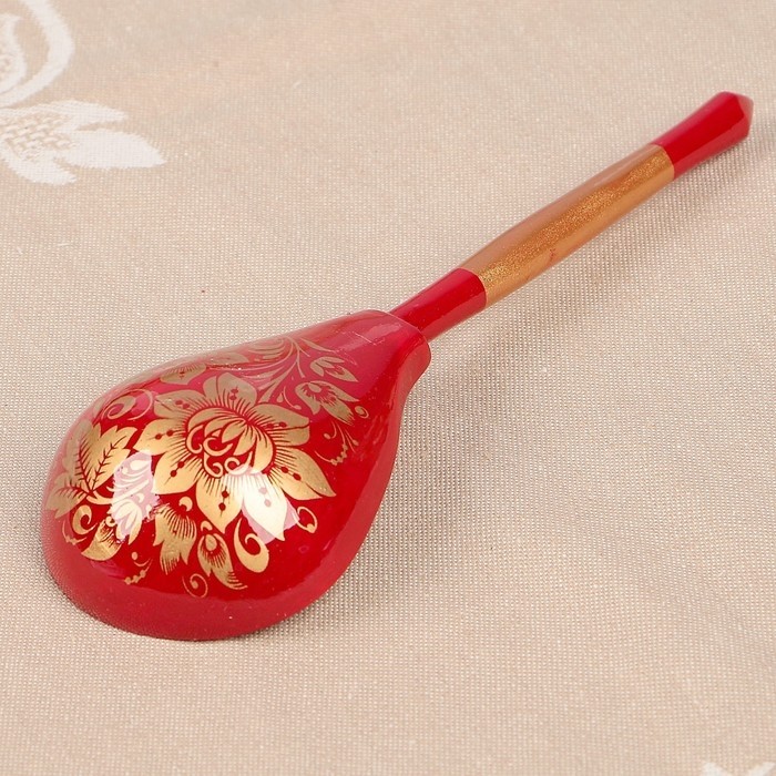 Ложка полубаская «Золотая кудрина», 19×6 см, микс (Цена за 10 шт.)