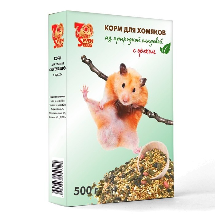 Корм Seven Seeds для хомяков, с орехами, 500 г (Цена за 2 шт.)
