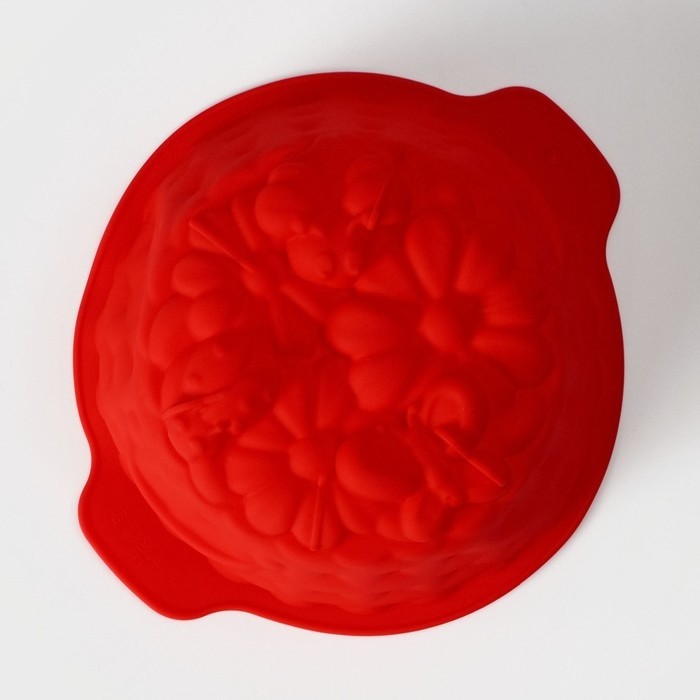 Форма для выпечки Доляна «Корзина», силикон, 26×22.5×9 см, красная