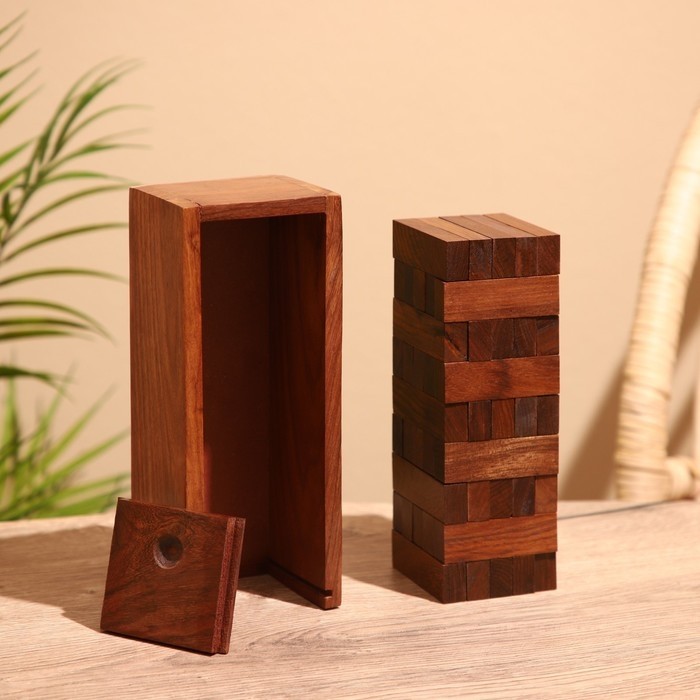 Игра настольная дженга «Падающая Башня», 21×8.5×6.5 см, дерево шишам