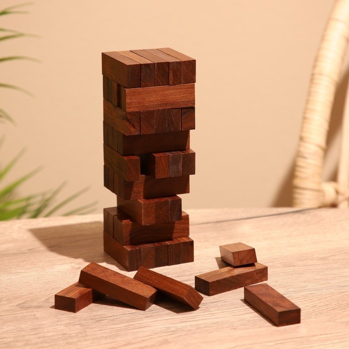 Игра настольная дженга «Падающая Башня», 21×8.5×6.5 см, дерево шишам
