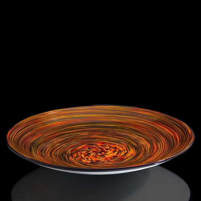 Блюдо интерьерное Milan Glass, d=48 см, стекло, оранжевое