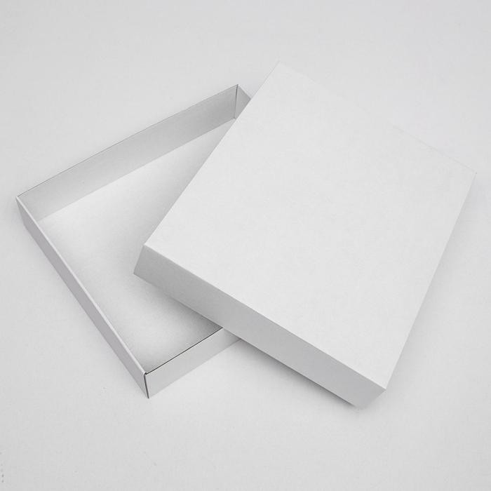 Коробка сборная без печати крышка-дно белая без окна 37×32×7 см (Цена за 5 шт.)