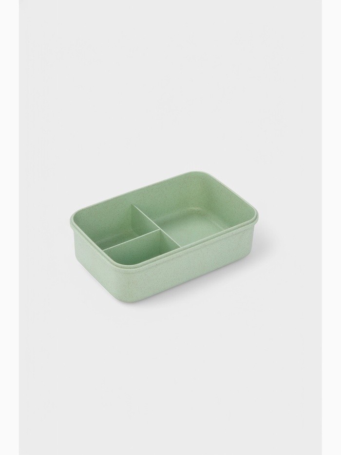 Ланч бокс в школу TAKE IT EASY, с приборами, пшеничная солома, 1.1 л, 21.5×7.6×15 см, бежевый