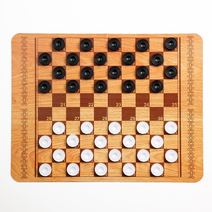 Шашки, настольная игра «Русские и международные», поле 42×32 см