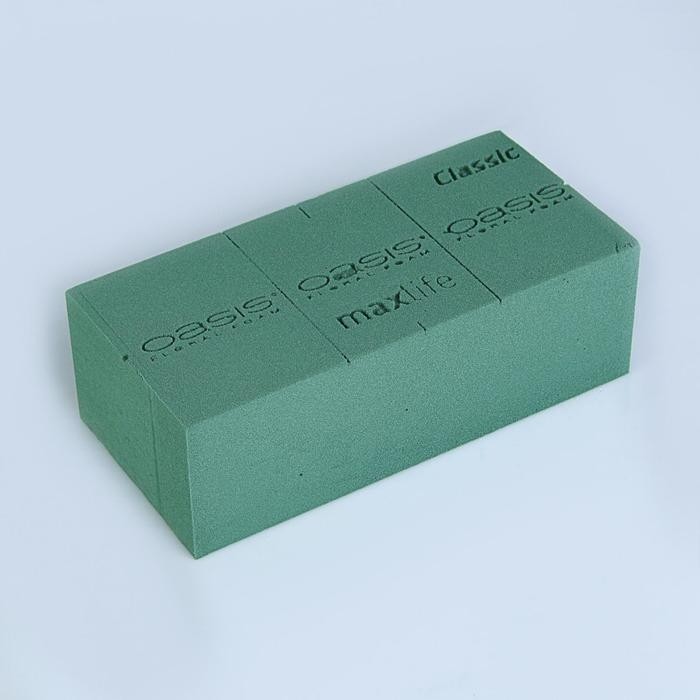 Губка флористическая «Оазис Классик» кирпич, 23×11×8 см (Цена за 35 шт.)