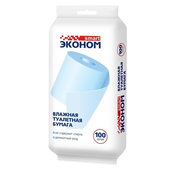 Туалетная бумага влажная Эконом smart, 100 шт (Цена за 2 шт.)