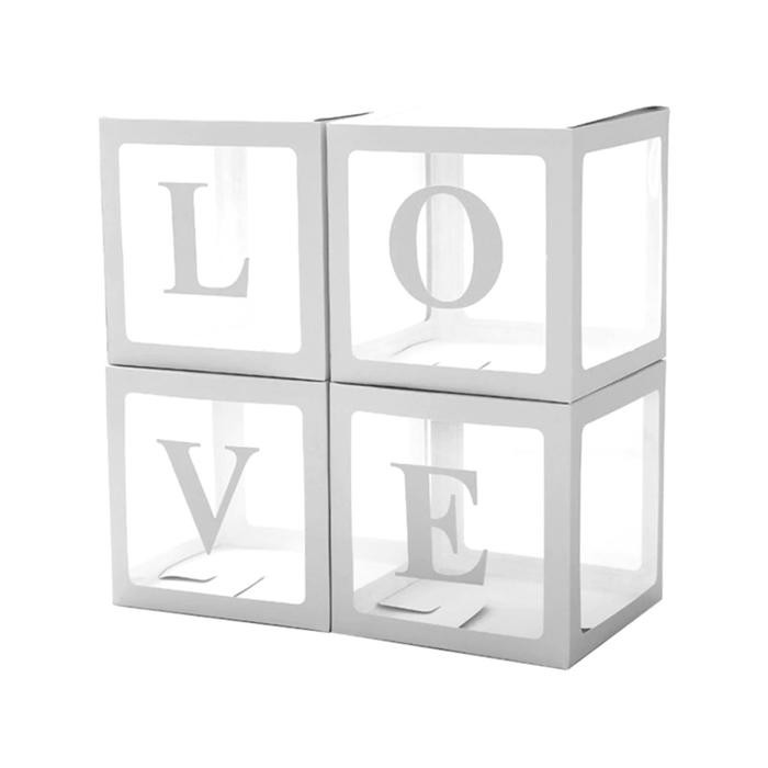Коробка для шаров Love, 4 шт., 30×30×30 см