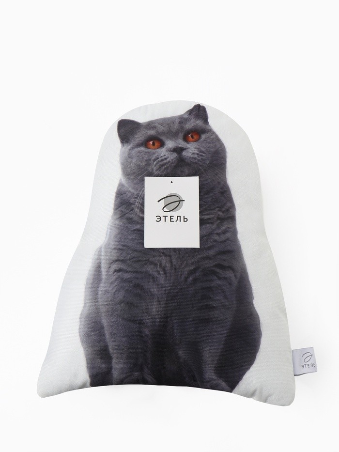 Подушка «Этель» Scottish cat, 40×33 см, 100% п/э, велюр