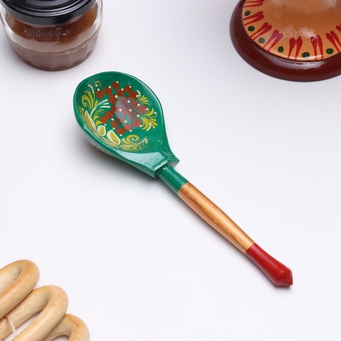 Ложка «Зеленушка», столовая, 19×6 см, хохлома, микс (Цена за 10 шт.)