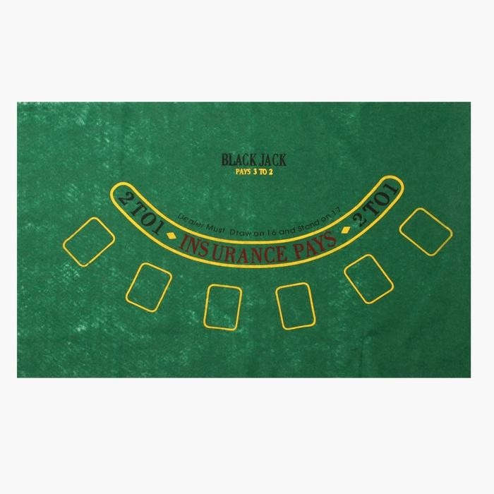Покер, набор для игры (карты 2 колоды, фишки 200 шт.), с номиналом, 60×90 см