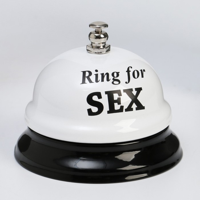 Звонок настольный Ring for a sex, 7.5×7.5×6 см, белый
