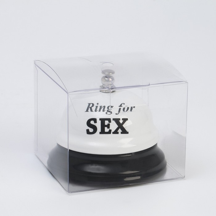 Звонок настольный Ring for a sex, 7.5×7.5×6 см, белый