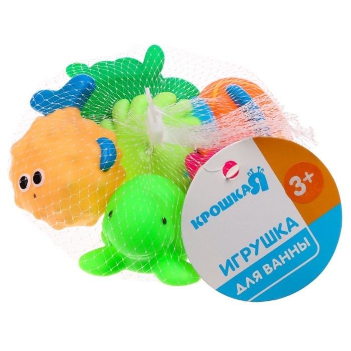 Резиновые игрушки для ванны «Малыши», с пищалкой, в наборе 6 шт., Крошка Я