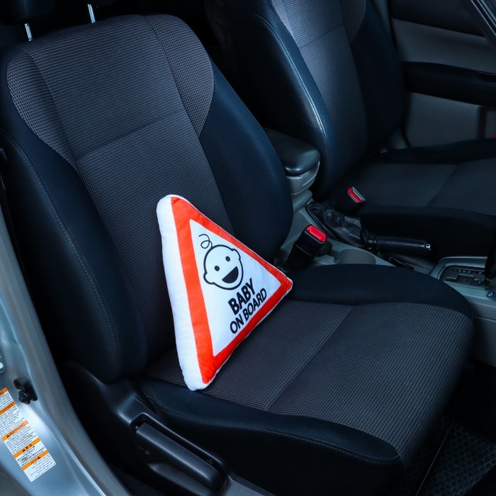 Подушка автомобильная МАТЕХ ATTENTION LINE, BABY ON BOARD, 35×35×10 см, белый