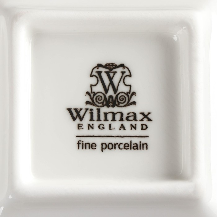 Менажница 2 ячейки Wilmax, 60 мл, 14.5×7.5 см, фарфор, белая