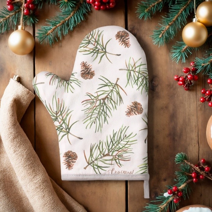 Варежка-прихватка Christmas tree, 20×28 см, саржа, 100% хлопок, ватин 250 г/м² (Цена за 2 шт.)