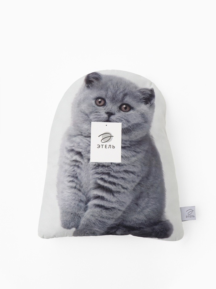 Подушка «Этель» Fluffy kitten, 40×33 см, 100% п/э, велюр