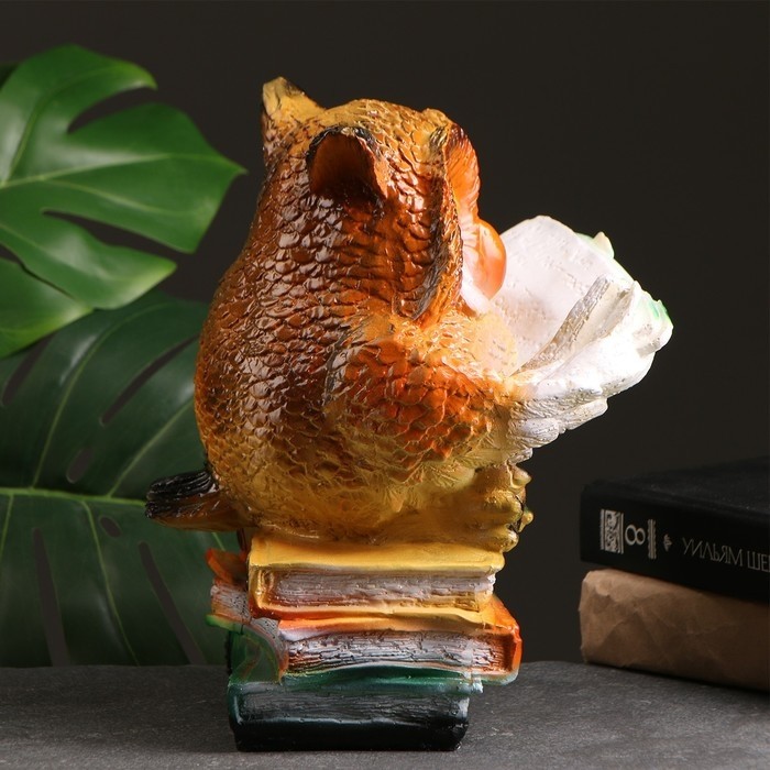 Копилка для денег «Сова с книгами», гипс, 17×18×27 см