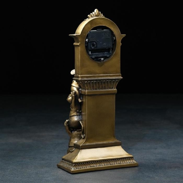 Часы настольные интерьерные каминные "Часы с мышками", 9 х 16 х 34 см