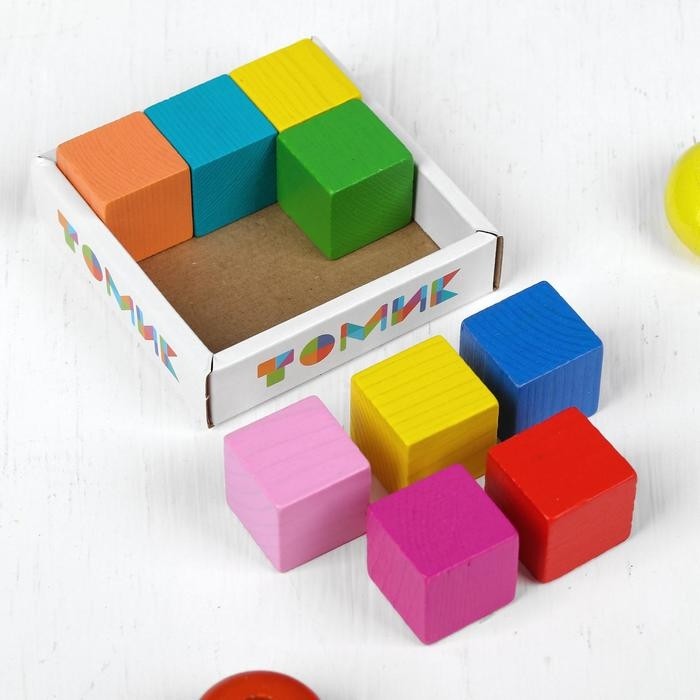 Кубики детские «Мини» деревянные, 9 шт., 2.7×2.7 см, МИКС