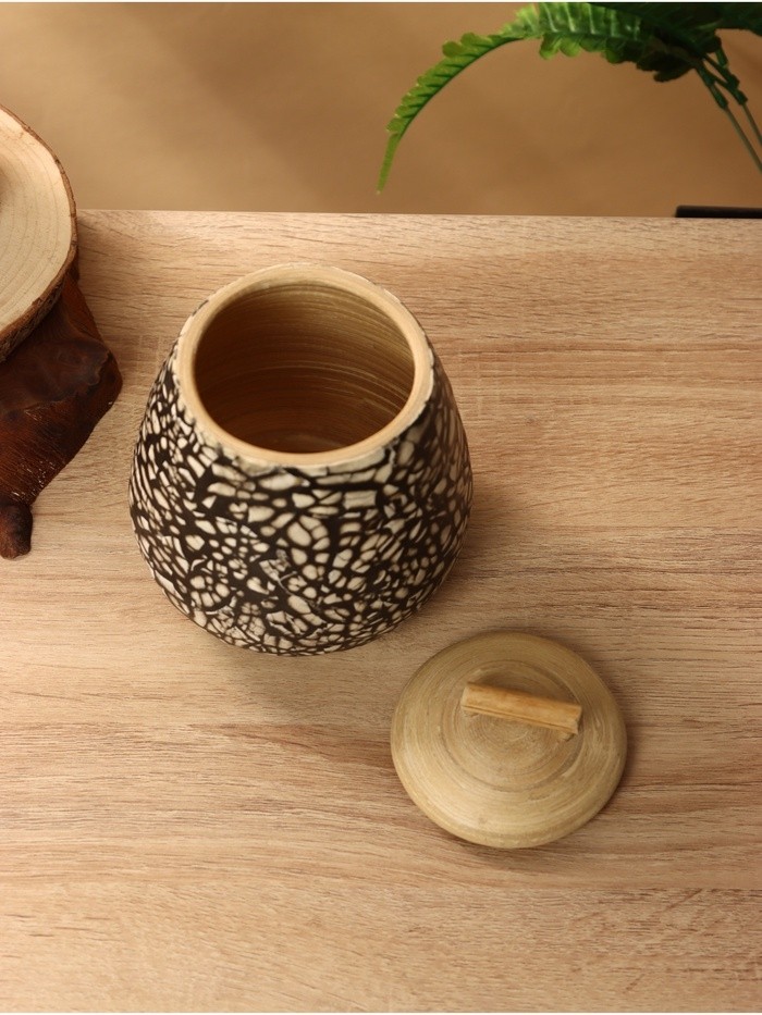Банка для сыпучих продуктов, 13×13×13.5 см, бамбук