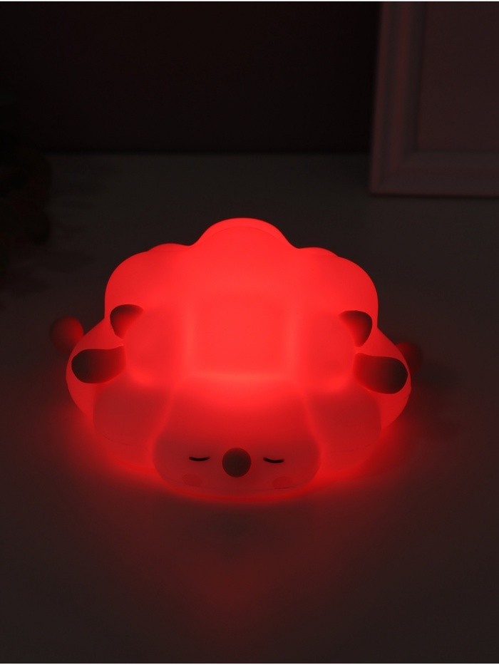 Фигурка светящаяся RISALUX «Барашек», 2 Вт, LED-ночник антистресс, RGB, USB, 13.8×16.5×8 см