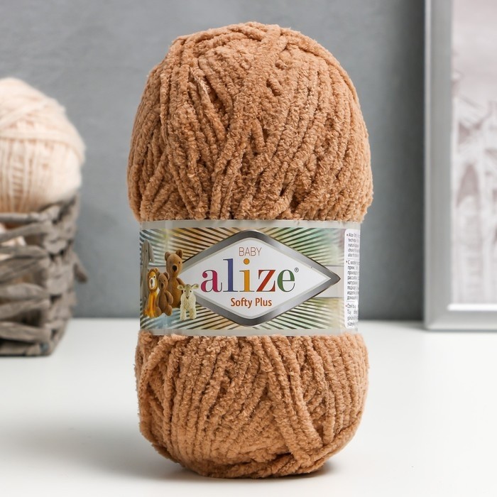 Плюшевая пряжа для вязания спицами, крючком ALIZE, Softy Plus, 100% микрополиэстер, 120 м/100 г, (500)