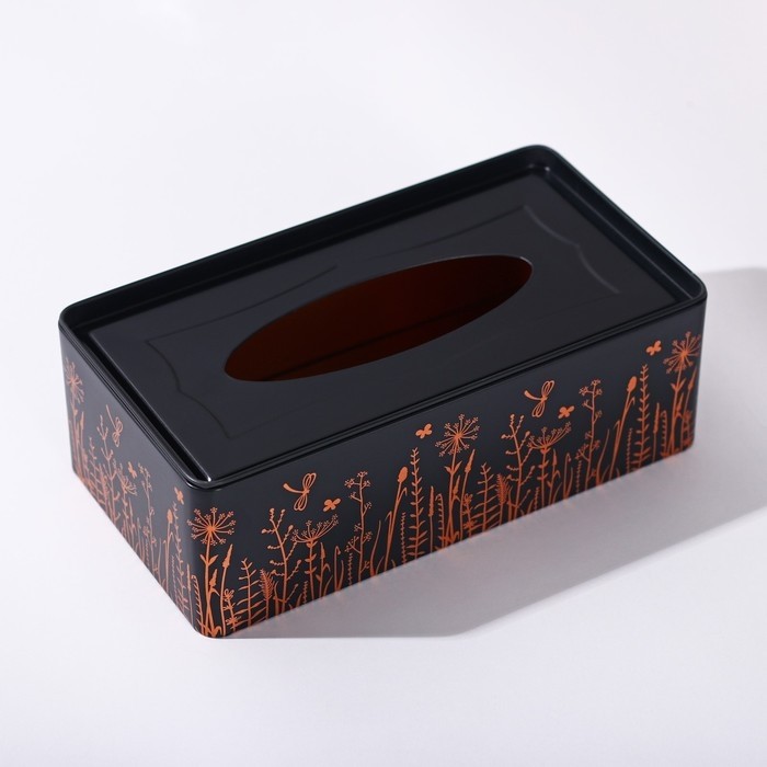 Подставка для салфеток «Луг», 21.5×11.5×7 см, чёрная