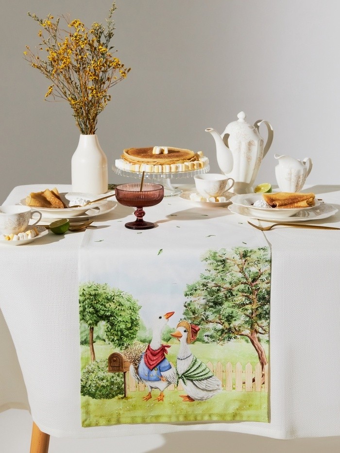 Дорожка на стол Этель Family picnic 40×146 см, 100% хл, саржа 190 г/м²