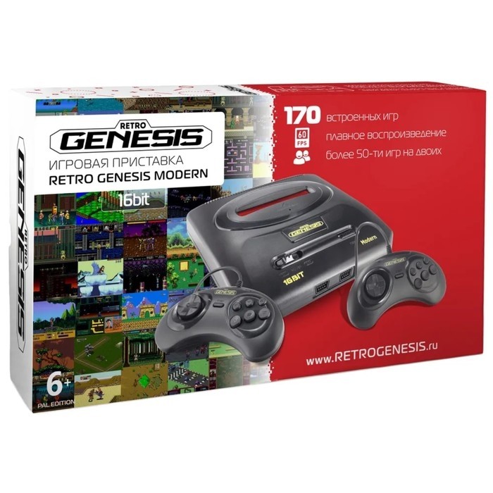 Игровая приставка Sega Retro Genesis Modern,  16-bit, 170 игр, 2 геймпада