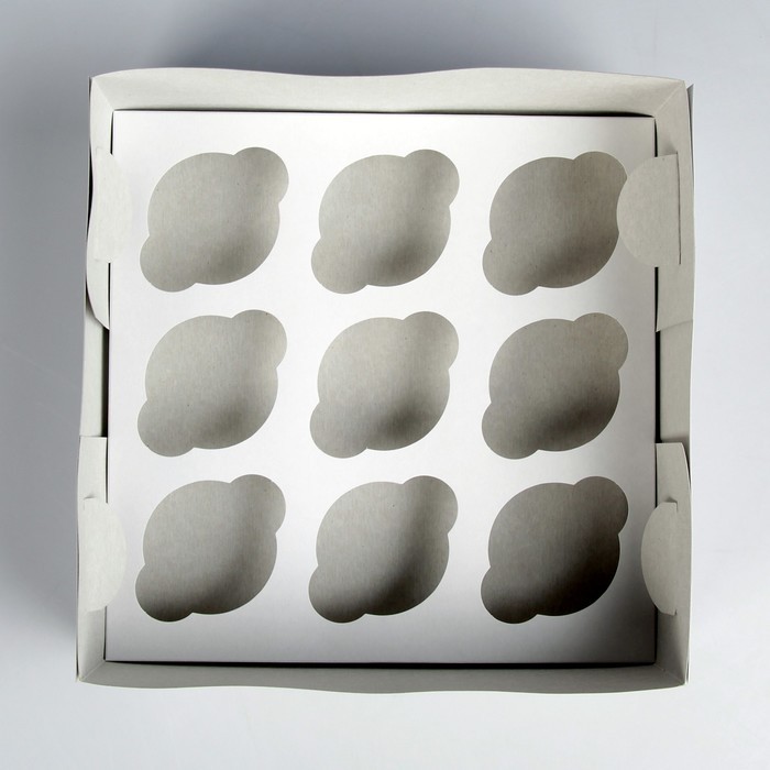 Упаковка на 9 капкейков, 25×25×10 см (Цена за 5 шт.)