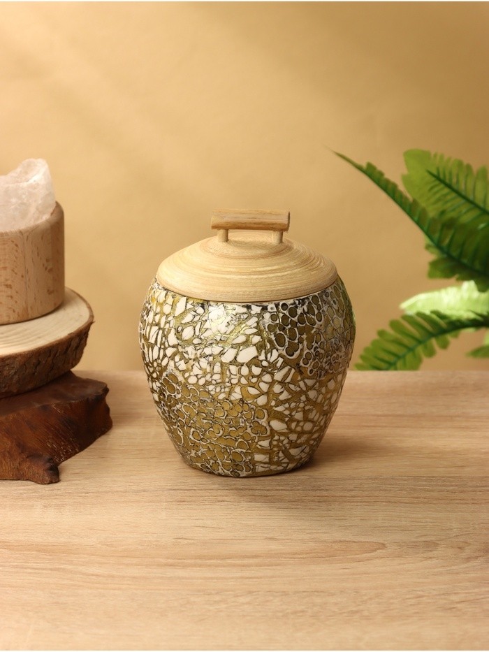 Банка для сыпучих продуктов, 12×12×12.5 см, бамбук