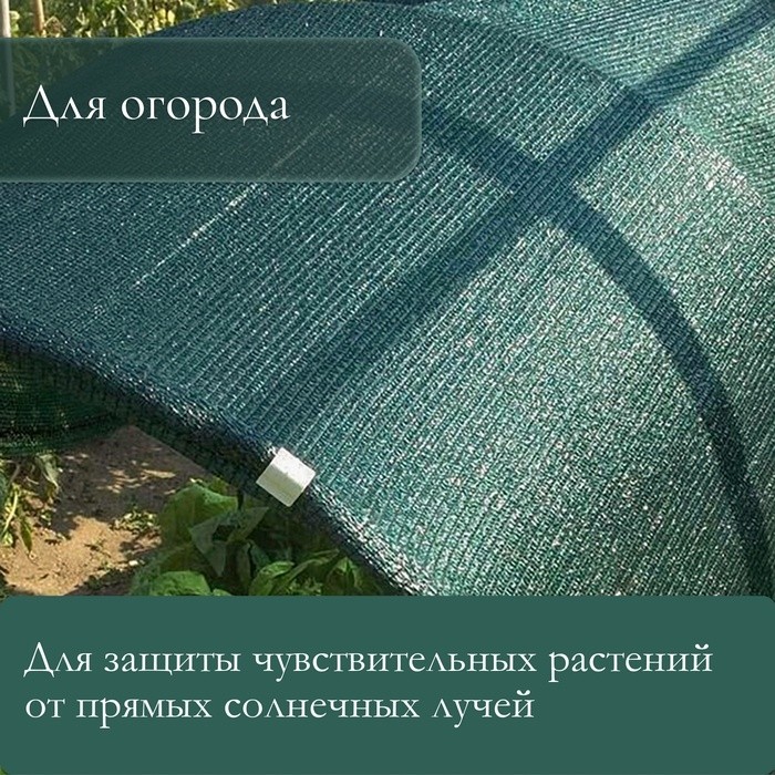Сетка затеняющая, 50×2 м, плотность 80 г/м², тёмно-зелёная, в рулоне