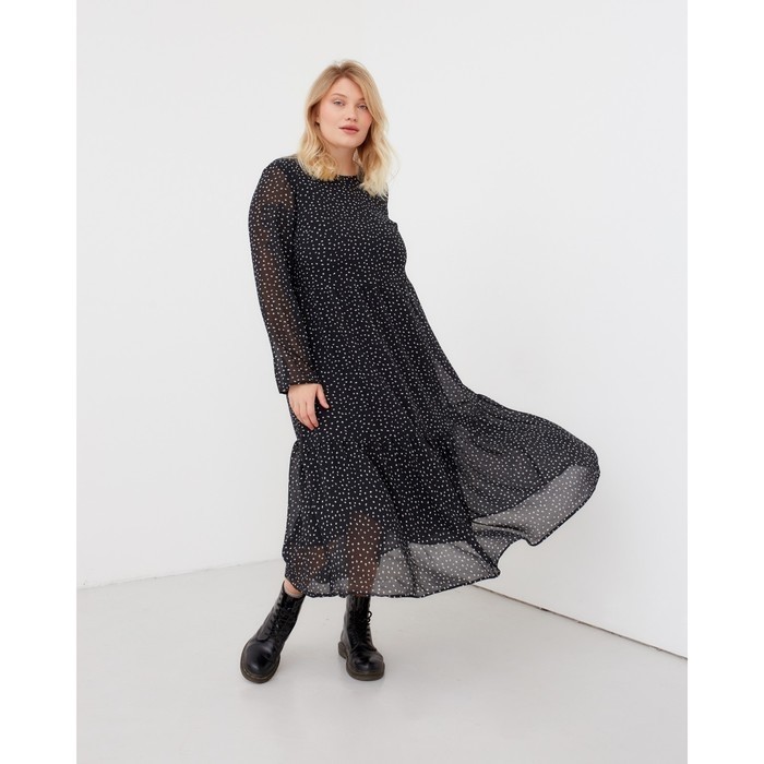 Платье женское миди MIST plus-size, р.56, черный