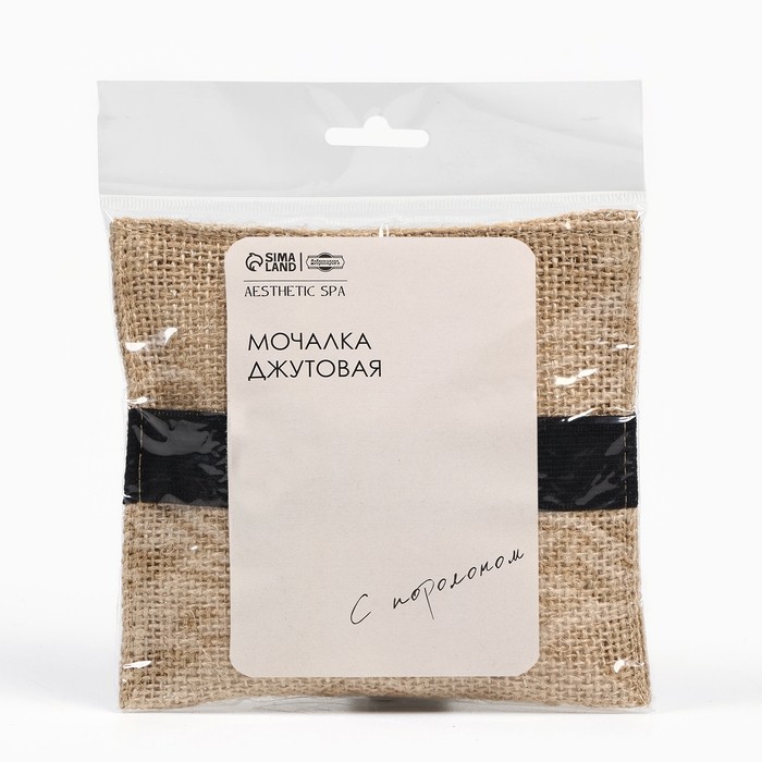 Мочалка джутовая с поролоном Добропаровъ, 12×12 см