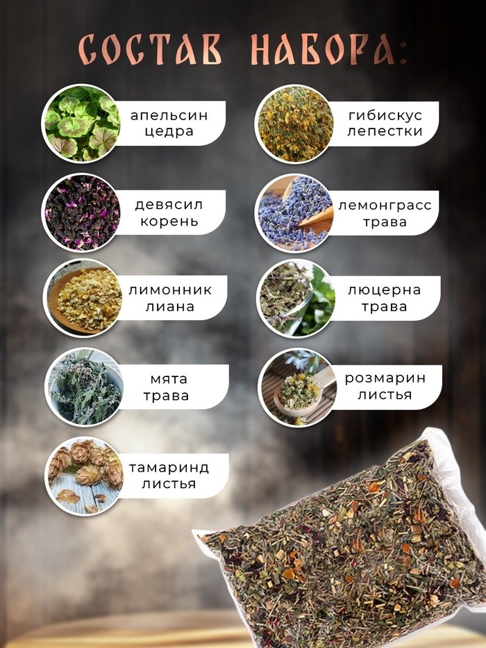 УЦЕНКА Травяная запарка для бани "Тонизирующий травяной сбор", 1 кг