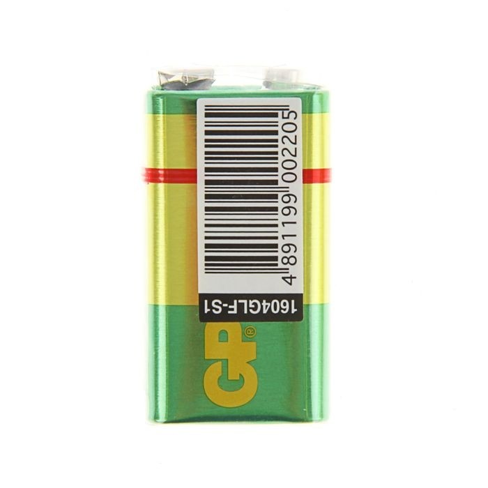 Батарейка солевая GP Greencell Extra Heavy Duty, 6F22-1S, 9 В, крона, спайка, 1 шт. (Цена за 2 шт.)