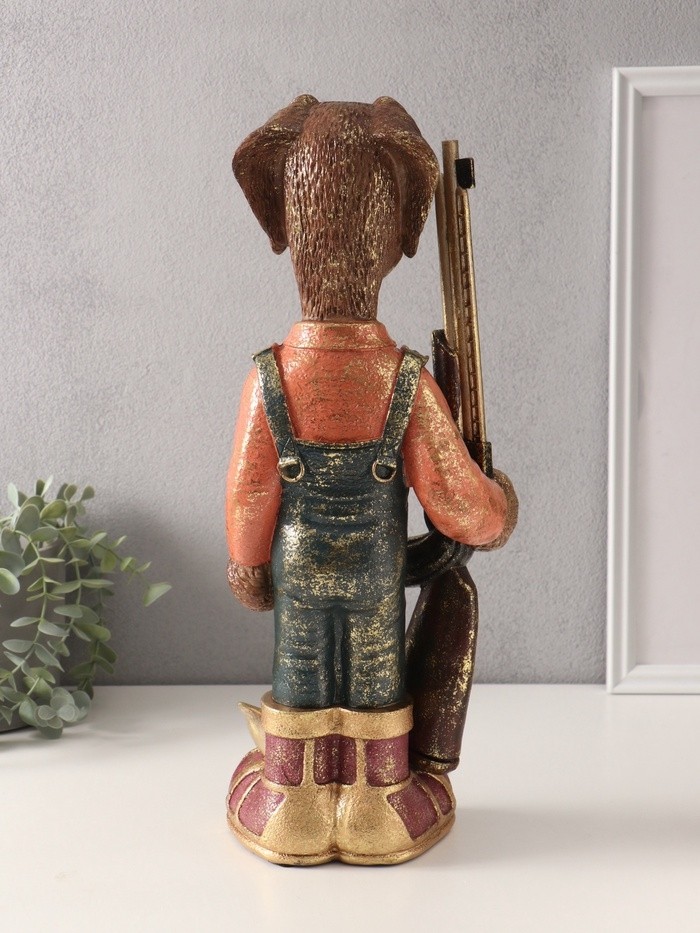 Фигурка полистоун «Пёс-охотник», 13.5×17×45 см
