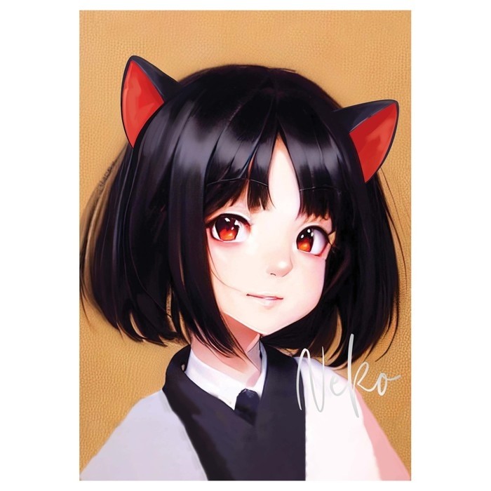 Тетрадь А5, 40 листов в клетку, MESHU Neko, обложка мелованный картон, МИКС (Цена за 4 шт.)